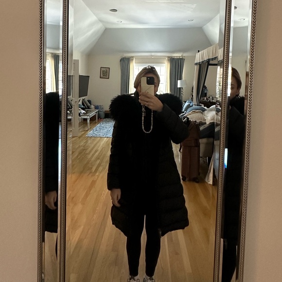Dawn Levy Milly Black Fur Trim Puffer Coat - Picture 8 of 9